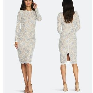 Dress The Population Kay Off White Mesh Dress